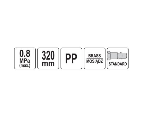Gaisa pistole 8Bar. 320mm YT-23732 YATO