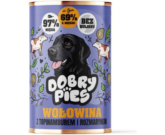 Dolina Noteci DOBRY PIES Wołowina z topinamburem i rozmarynem mokra karma dla psa 400g