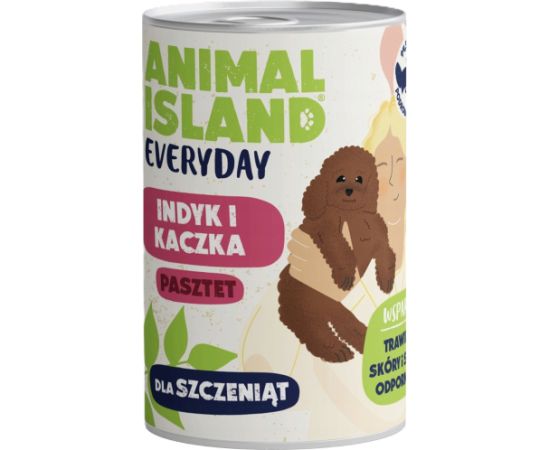 ANIMAL ISLAND Everyday indyk i kaczka dla szczeniąt puszka 400g