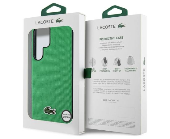 Lacoste Iconic Petit Pique Woven Logo MagSafe Case Aizsargapvalks priekš Samsung Galaxy S25 Ultra