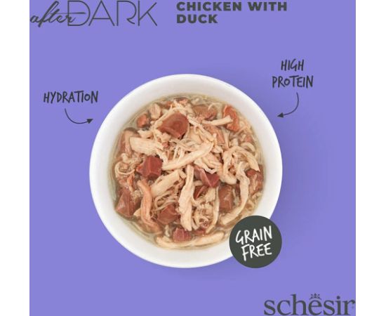 Agras Pet Foods SCHESIR After Dark Chicken fillet with duck in broth - wet cat food - 80g