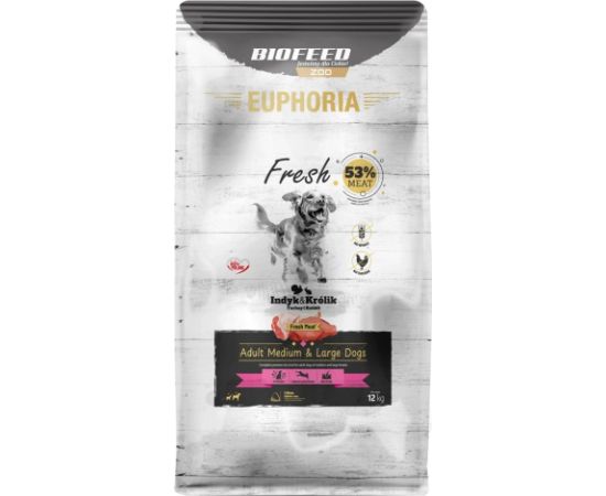 Biofeed EUPHORIA Fresh Adult Medium & Large dogs Turkey with rabbit - dry dog food - 12kg