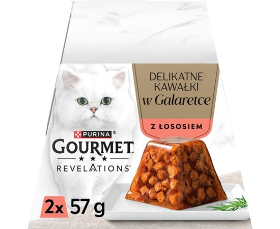 PURINA Gourmet Revelations Chunks in jelly with salmon - wet cat food - 2x57g