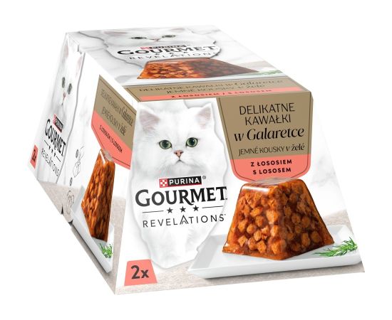 PURINA Gourmet Revelations Chunks in jelly with salmon - wet cat food - 2x57g