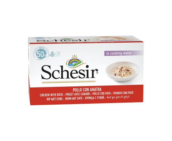 Agras Pet Foods SCHESIR Chicken fillets with duck in broth - wet cat food - 6x50g