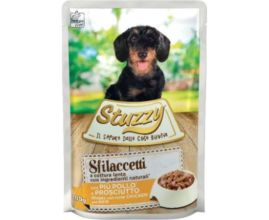 Agras Pet Foods STUZZY Sfilaccetti Chicken with ham - wet dog food - 100g