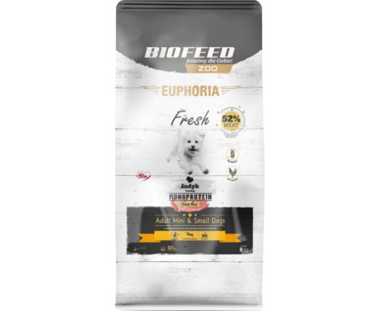 BIOFEED Euphoria Fresh Meat Adult Mini & Small Indyk Monoprotein 8kg