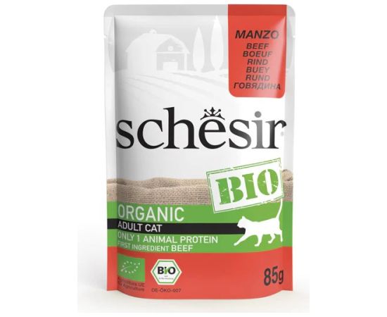 Agras Pet Foods SCHESIR Bio Beef in pate - wet cat food - 85g
