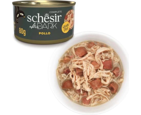Agras Pet Foods SCHESIR After dark Chicken in broth - wet cat food - 80g
