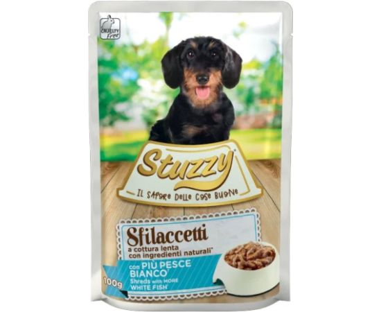 Agras Pet Foods STUZZY Sfilaccetti with white fish meat - wet dog food - 100g