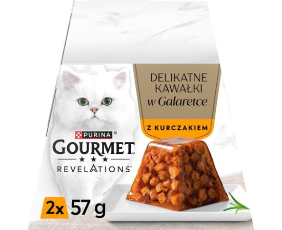 PURINA Gourmet Revelations Chunks in jelly with chicken - wet cat food - 2x57g