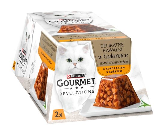 PURINA Gourmet Revelations Chunks in jelly with chicken - wet cat food - 2x57g