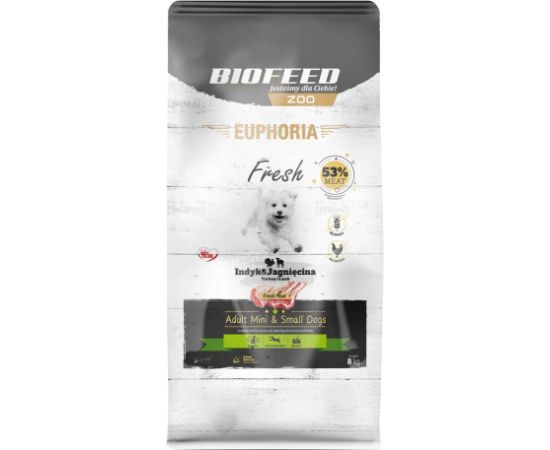 BIOFEED Euphoria Fresh Meat Adult Mini & Small Indyk i Jagnięcina 8kg