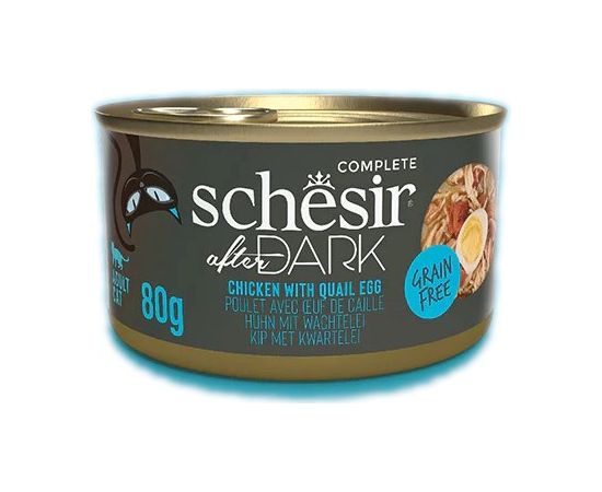 Agras Pet Foods SCHESIR After Dark Chicken fillet with quail egg in broth - wet cat food - 80g
