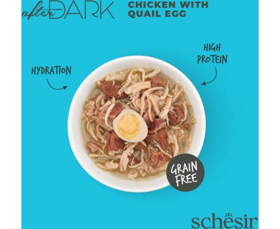 Agras Pet Foods SCHESIR After Dark Chicken fillet with quail egg in broth - wet cat food - 80g