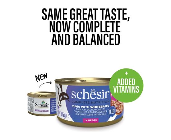 Agras Pet Foods SCHESIR in cooking water Tuna with whitebait - wet cat food - 85 g