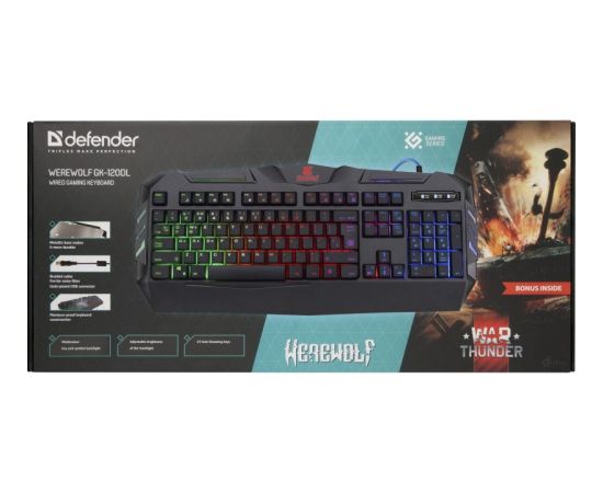 Gaming Keyboard membrane wired DEFENDER WEREWOLF GK-120DL