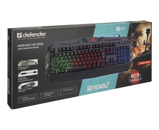 Gaming Keyboard membrane wired DEFENDER WEREWOLF GK-120DL