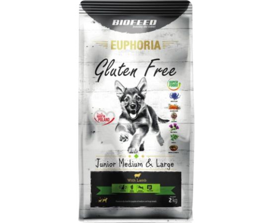 BIOFEED Euphoria Gluten Free Junior medium & large Lamb - dry dog food - 2kg