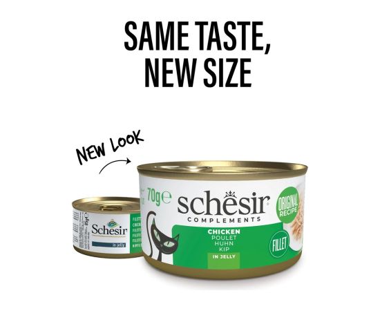 Agras Pet Foods SCHESIR Adult w Galarecie Fileciki z Kurczaka 70g Kaķu konservi