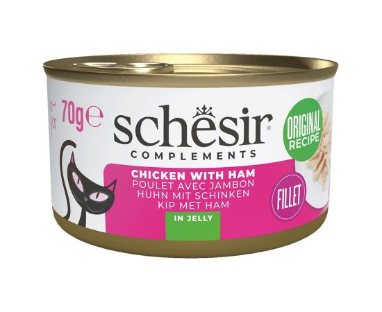 Agras Pet Foods SCHESIR Chicken with ham in jelly - wet cat food - 70g