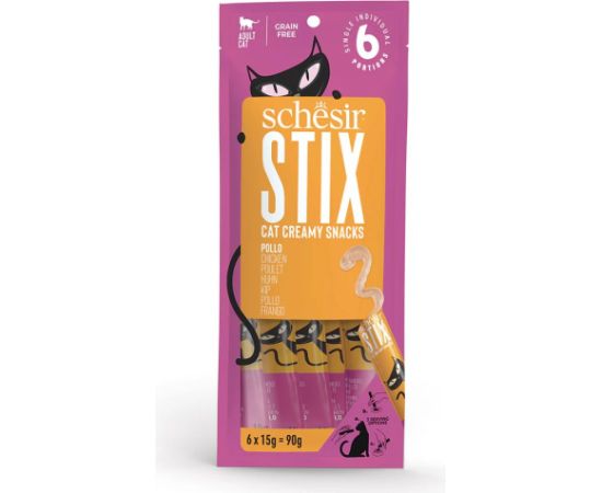 Agras Pet Foods SCHESIR Stix Cream of chicken - treat for cats - 6x15g