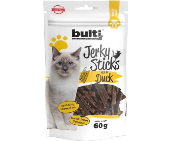 BULTI Jerky Sticks bogate w kaczkę przysmak dla kota 60g