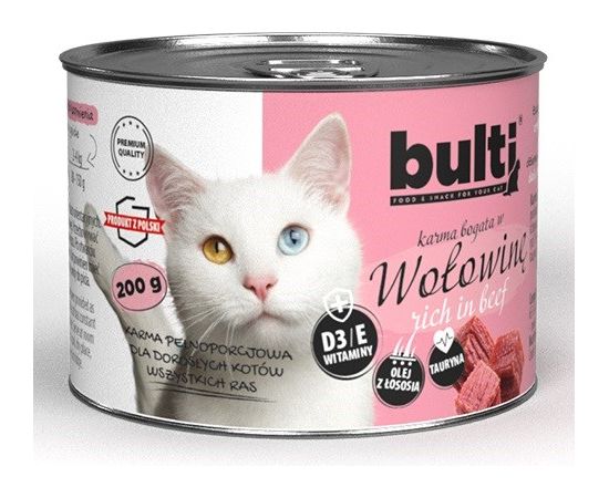BULTI Rich in beef - wet cat food - 200g