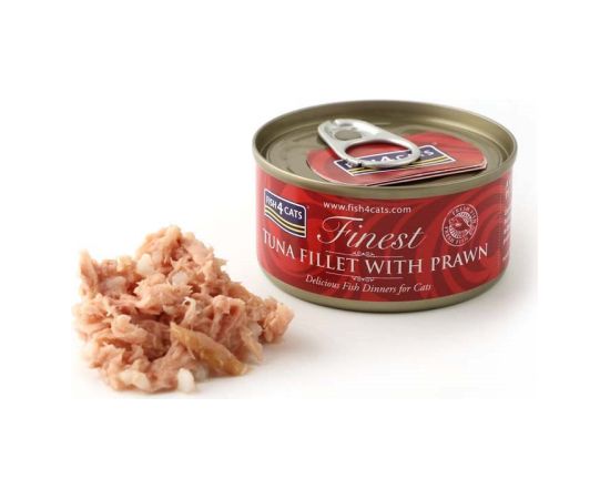 Fish4dogs FISH4CATS Tuna fillet with prawn - wet cat food - 70g
