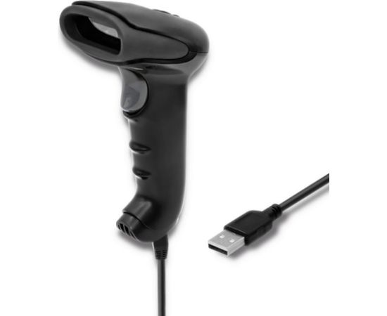 Qoltec 50866 Laser barcode reader 1D | CCD | USB | Black