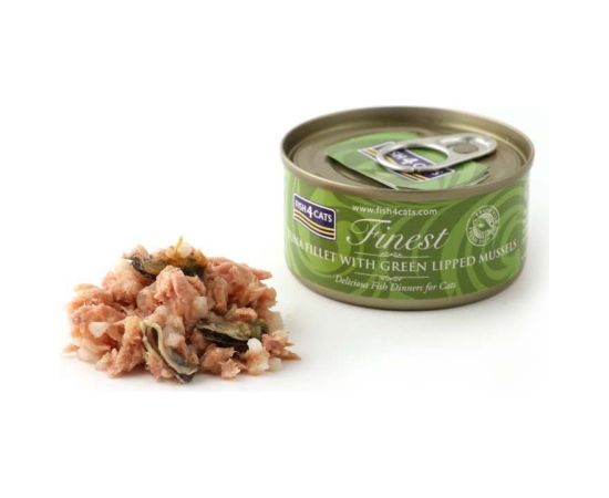 Fish4dogs FISH4CATS Tuna fillet with green lipped mussel - wet cat food - 70g