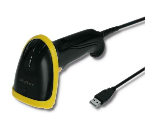 Qoltec 50867 Laser reader 1D | 2D | USB | Black