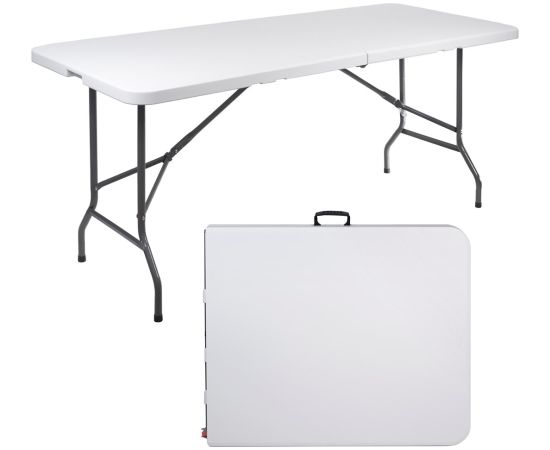 GreenBlue GB370 Folding Catering Garden Patio Terrace Balcony Table Suitcase Table, 180x75x74cm, HDPE, max. 150kg