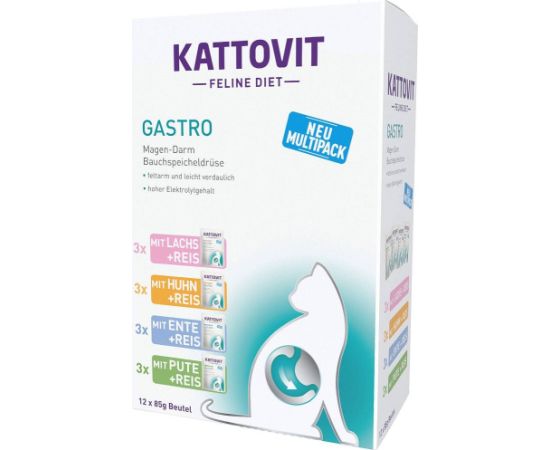 KATTOVIT Feline Diet Gastro - wet cat food - 12 x 85g Kaķu konservi