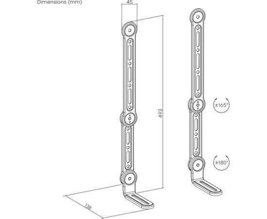 Maclean universal VESA mount for soundbar, 15kg max, MC-334