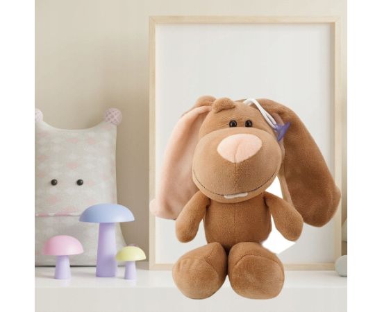 Leantoys Pluszowa Maskotka Przytulanka Zajączek Z Przyssawką Brązowy 23 x 12 cm