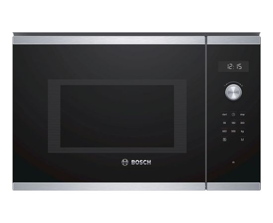 BOSCH BFL554MS0 iebūv. mikroviļņu krāsns,Inox,25L,900W, kreisā enģe