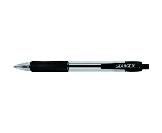 STANGER Ball Point Pens 1.0 Softgrip retractable, black, 10 pcs 18000300039