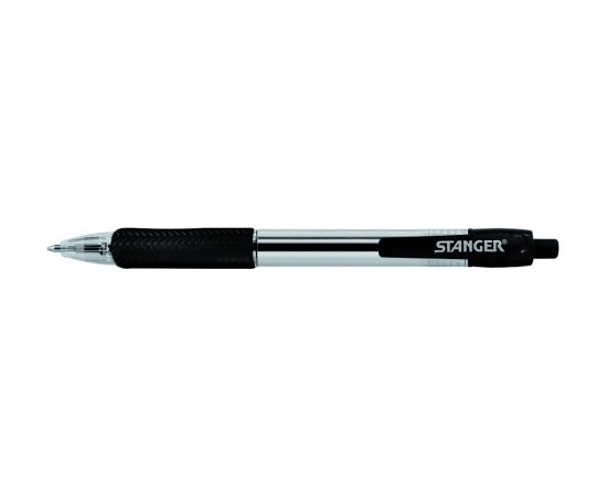 STANGER Ball Point Pens 1.0 Softgrip retractable, black, 10 pcs 18000300039 Pildspalvas