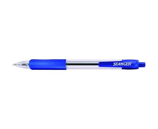 STANGER  Ball Point Pens 1.0 Softgrip retractable, blue, 10 pcs 18000300038