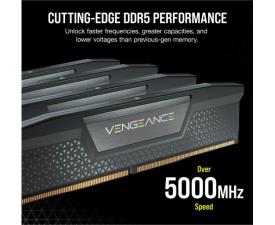 Corsair DDR5 - 32GB - 6000 - CL - 30 (2x 16 GB) dual kit, RAM (black, CMK32GX5M2B6000C30, Vengeance, INTEL XMP)