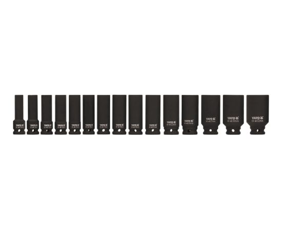 Uzgriežņu galviņu komplekts Yato YT-1055; 1/2''; 10-32 mm; 15 gab.