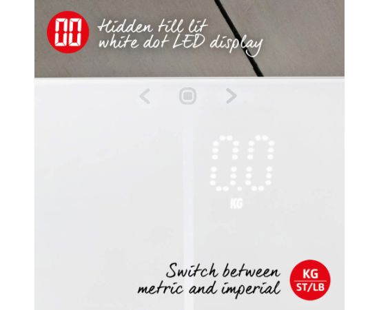 Salter 9164 WH3RJLEU16 Ghost Compact Analyser Scale, White Ķermeņa svari