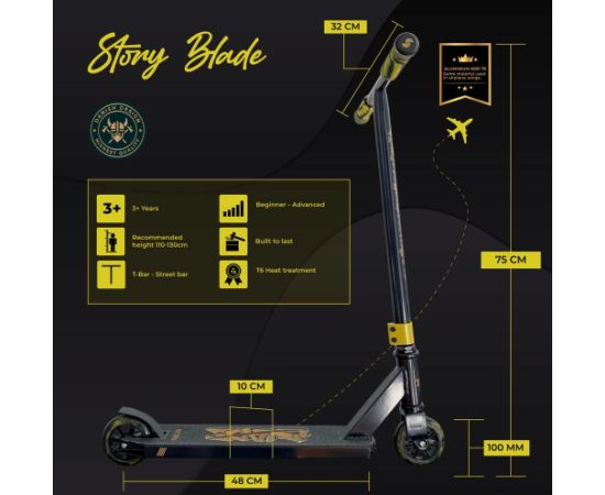 Story Blade triku skrejritenis 75cm Gold/Black