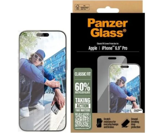 PanzerGlass 2876 Classic Fit Ekrāna Aizsargstikls priekš Apple iPhone 16 Pro Max