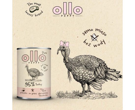 OLLO Puppy Pure Turkey - wet dog food - 400 g