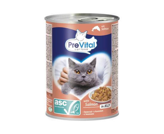 PREVITAL Cat Food with ASC salmon in jelly - wet food for cats - 415g