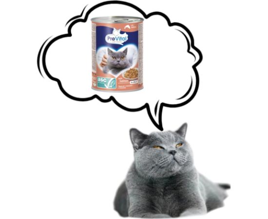 PREVITAL Cat Food with ASC salmon in jelly - wet food for cats - 415g