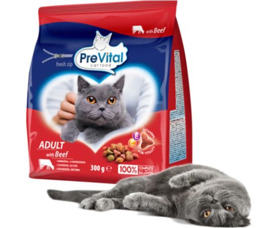 PREVITAL Adult Beef  - dry cat food - 300g
