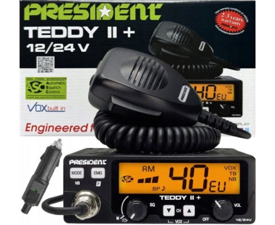 President Teddy II+ AM/FM CB radio Black